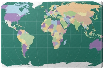 World Map Highlighting Canada (400x400), Png Download