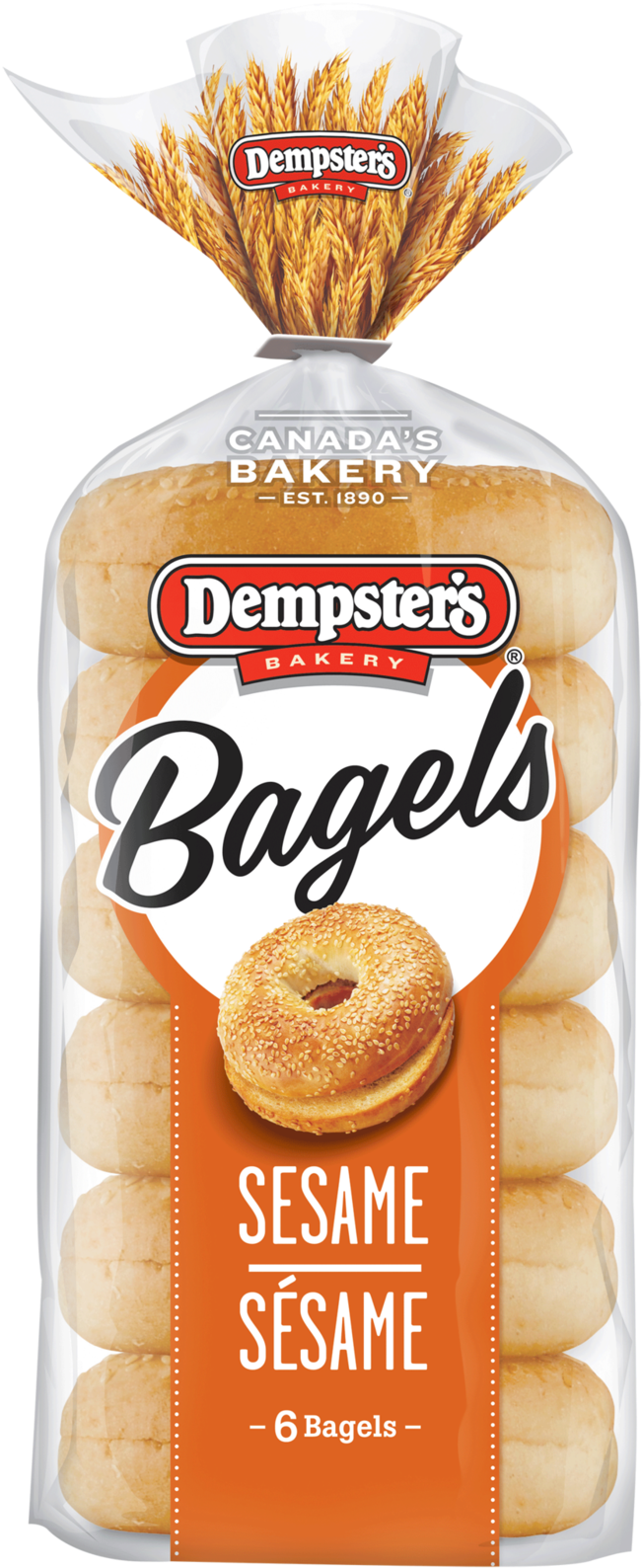 Dempster's® Sesame Bagels - Cinnamon Raisin Bagel Brand (800x1651), Png Download