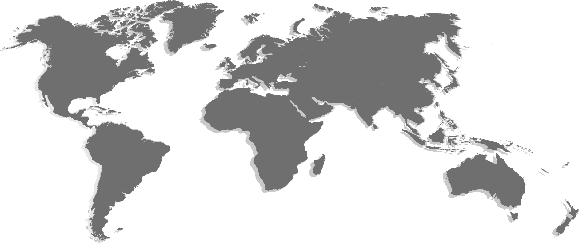 World Map Showing All Areas Akerberg Thomas Operate - India And New Zealand Map (1882x792), Png Download