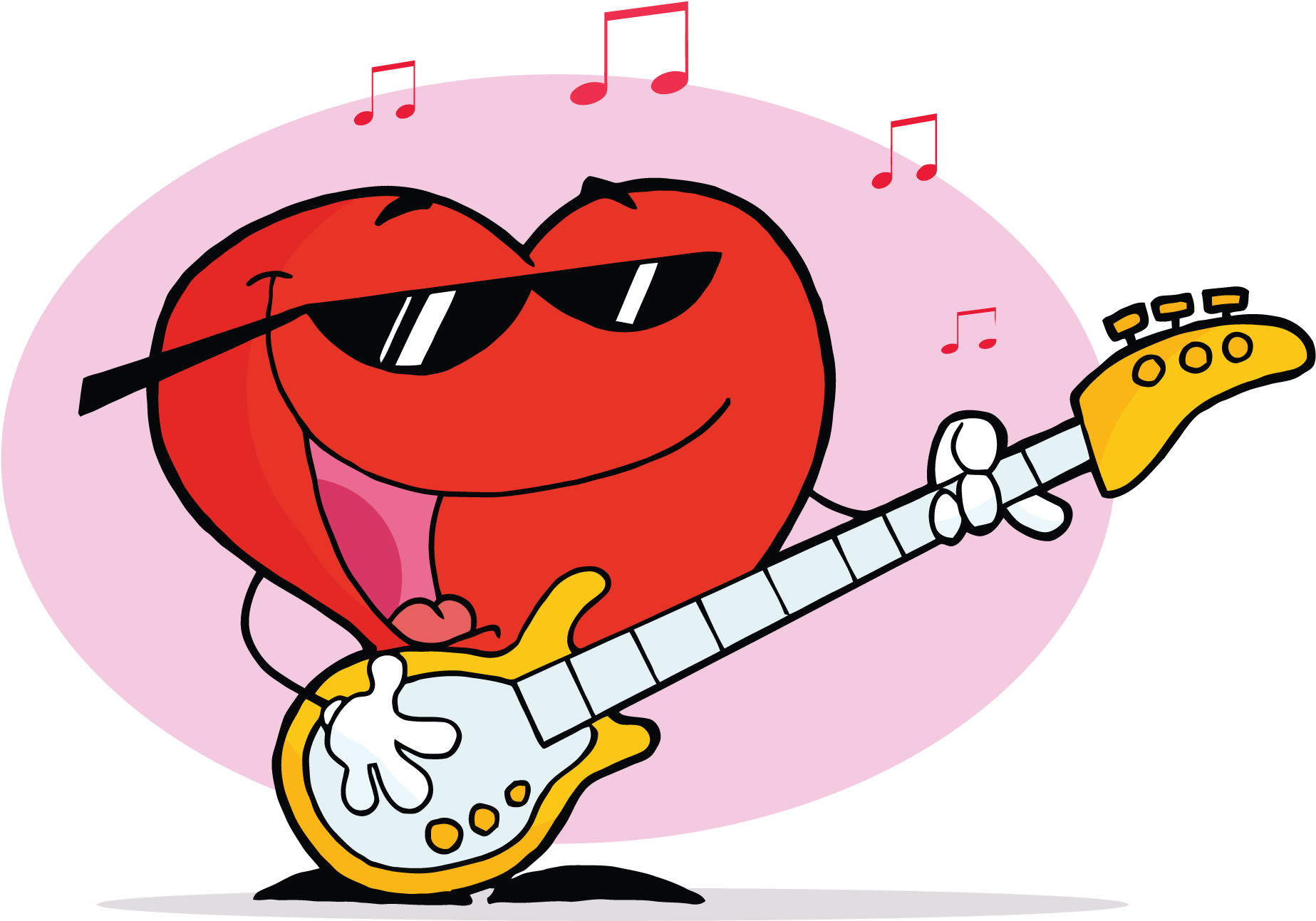 Top 94 Valentine Clip Art - Happy Valentines Day Guitar (2000x1424), Png Download