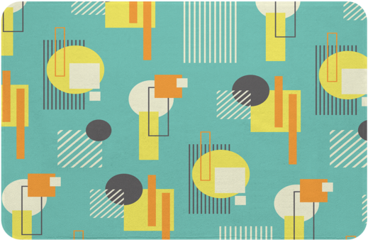 Mid Century Modern Geometric Shower Curtain, Bath Mat, - Bath Mat 'bath (709x700), Png Download