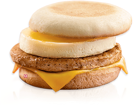 Sausage Mcmuffin With Egg - Mcdonalds (463x408), Png Download
