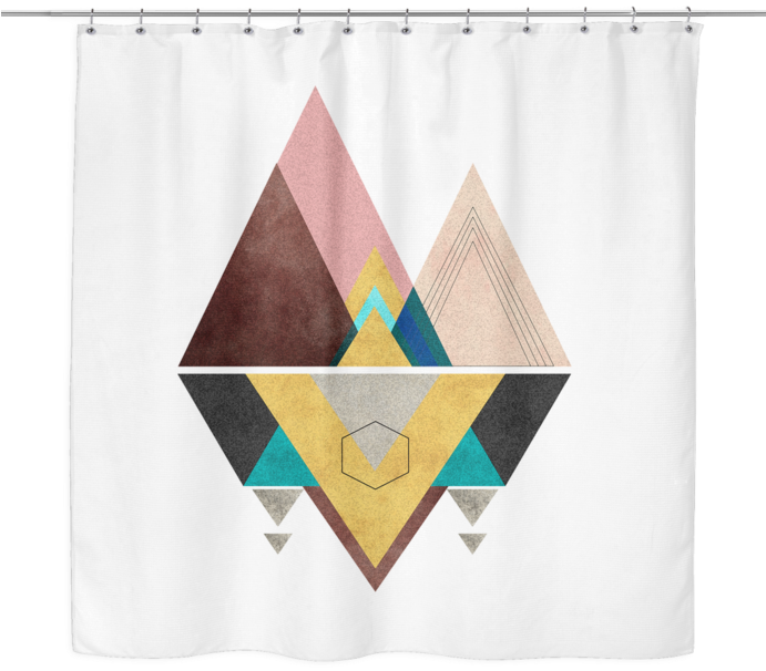 Modern Mountain Shower Curtain - Shower Curtains (690x690), Png Download
