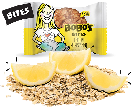 Lemon Poppyseed Oat Bites - Bobo's Oat Bars - All Natural Bar Almond - 3 Oz. (636x495), Png Download