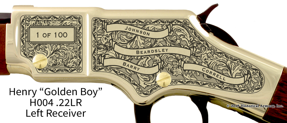 Big Stone County Minnesota Engraved Rifle - Historical Armory (1000x429), Png Download