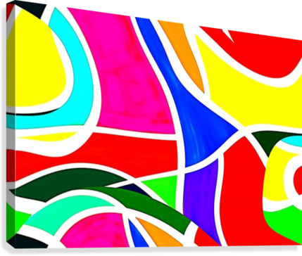 Abstract Bright Colors 1 Osg Canvas Print - Canvas Print (429x364), Png Download