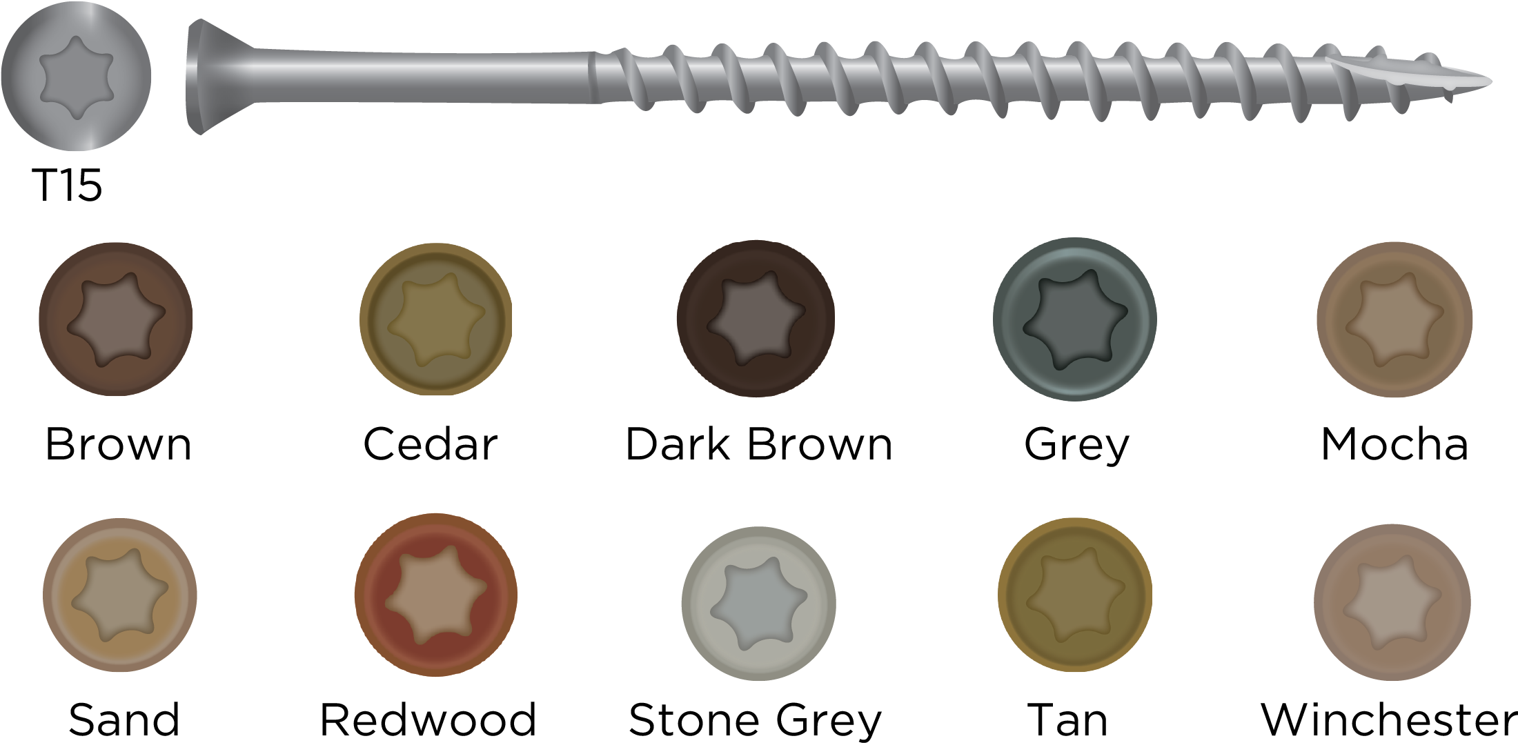 For Decking, Exterior Trim And Fencing - Camo Composite Deck Screws - 2-1/2" X #10 0349250 100 (2302x1297), Png Download