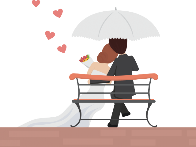 Wedding Couple Cartoon Images - Wedding (640x480), Png Download
