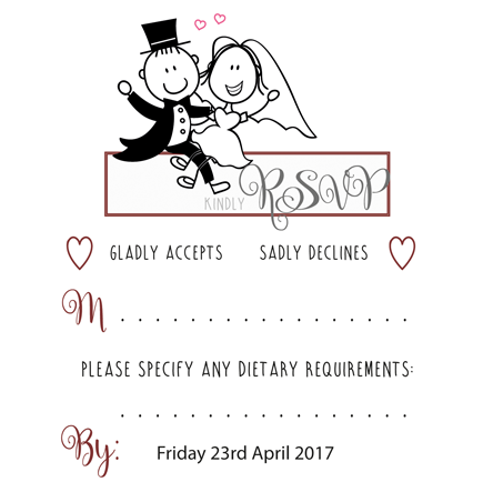 Rsvp Cartoon Married Couple - Rsvp Cartoon Cards (500x500), Png Download