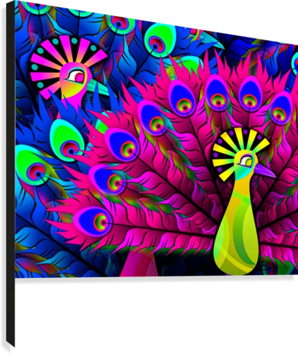 Abstract Colorful Feathers 1 Osg Canvas Print - Abstract Peacock Shower Curtain (429x511), Png Download