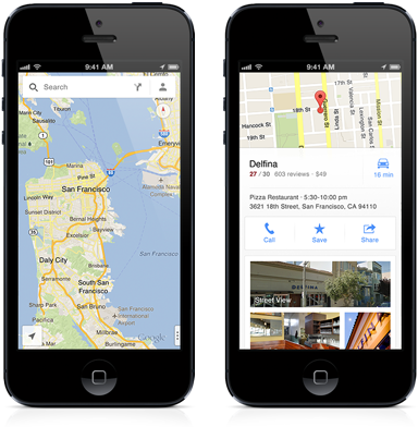 Get The New Google Maps And Say Hello To Google Search, - Google Maps Native App (430x399), Png Download
