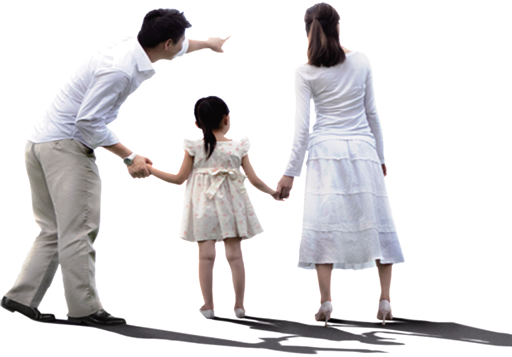 Happy Family Of Three - Holding Hands (1024x1024), Png Download