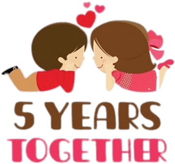 5 Years Anniversary Couple - 2nd Anniversary (400x400), Png Download