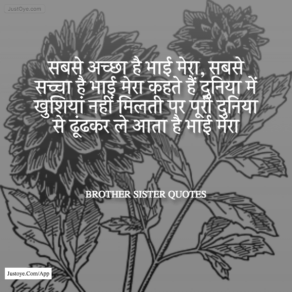 Latest Brother Sister Quotes In Hindi - Brother And Sister Quotes In Hindi (600x600), Png Download