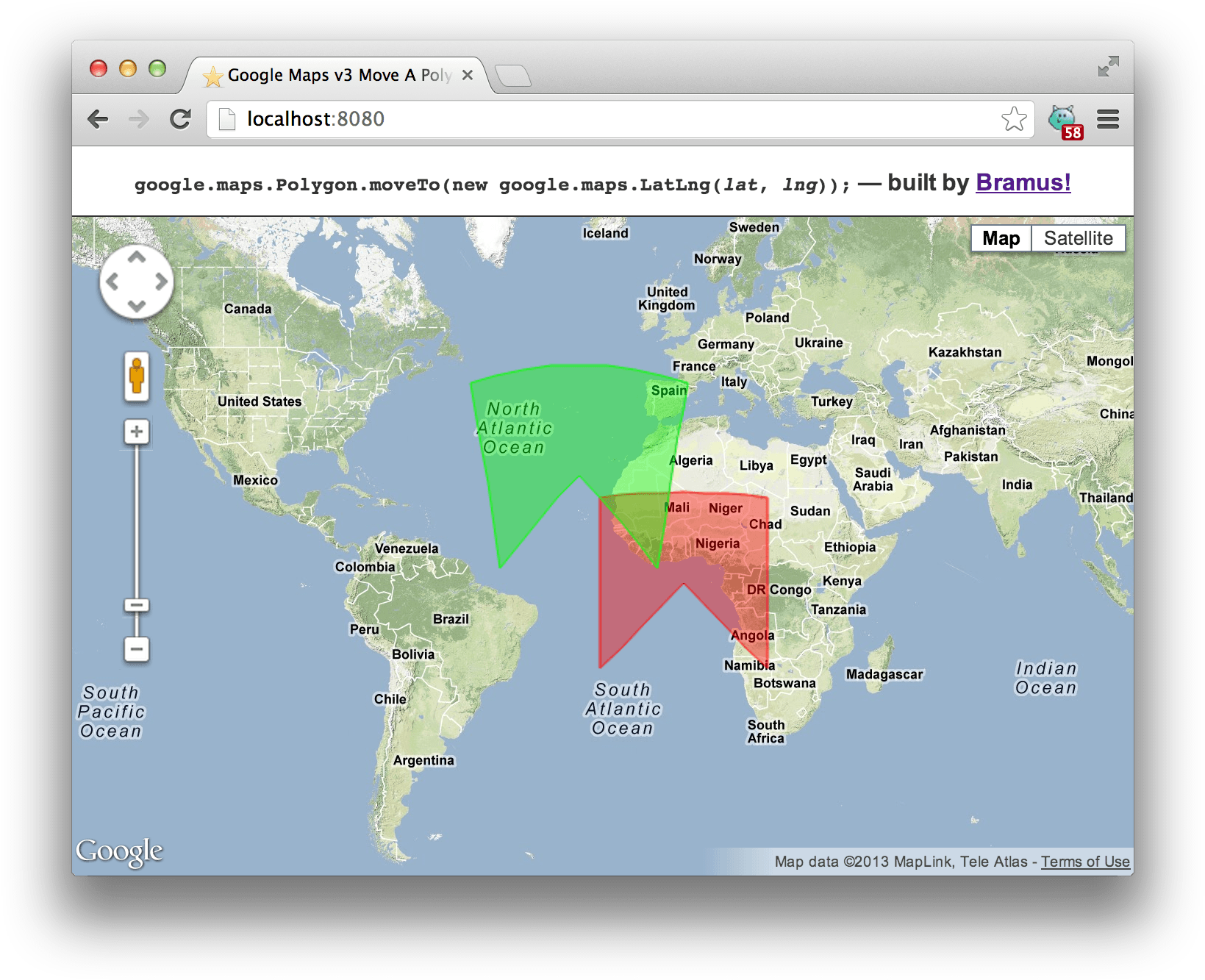 Google Maps Move Polygon - Map (1672x1364), Png Download