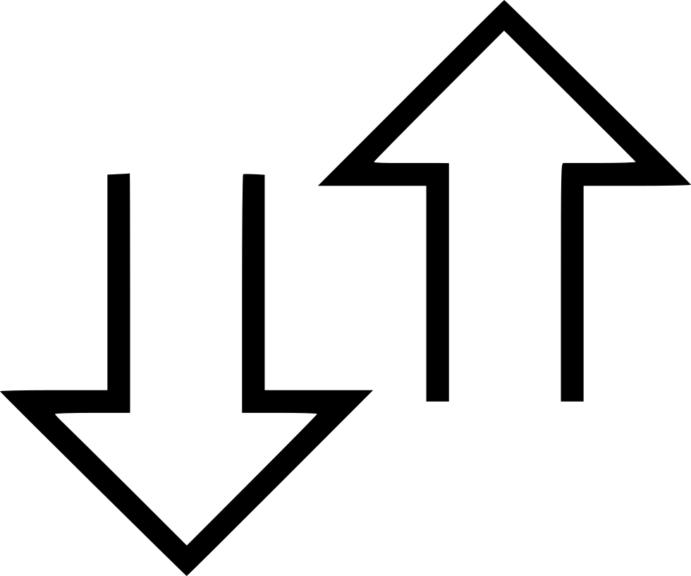 Up Down Arrows Download Upload - Curved Arrow White Png (980x816), Png Download