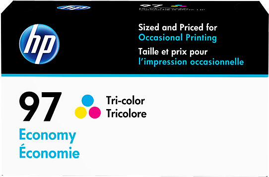 Hp 97 Economy Tri-color Original Ink Cartridge - Hp 97 Tri-colour Economy Original Ink Cartridge (d8j32an) (573x430), Png Download