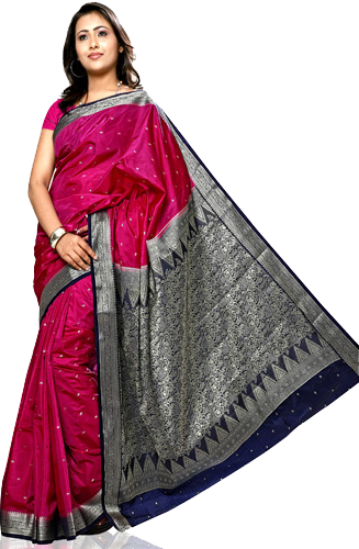 Cotton Sarees - Paper Silk Sarees With Price (327x500), Png Download