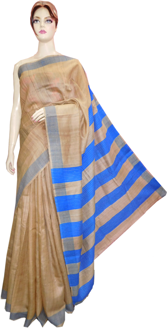 Tussar Desi Silk Saree - Tussar Silk (1200x1412), Png Download