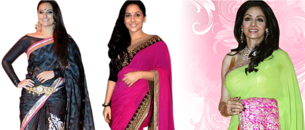 Bollywood Designer Sarees - Silk (1020x430), Png Download
