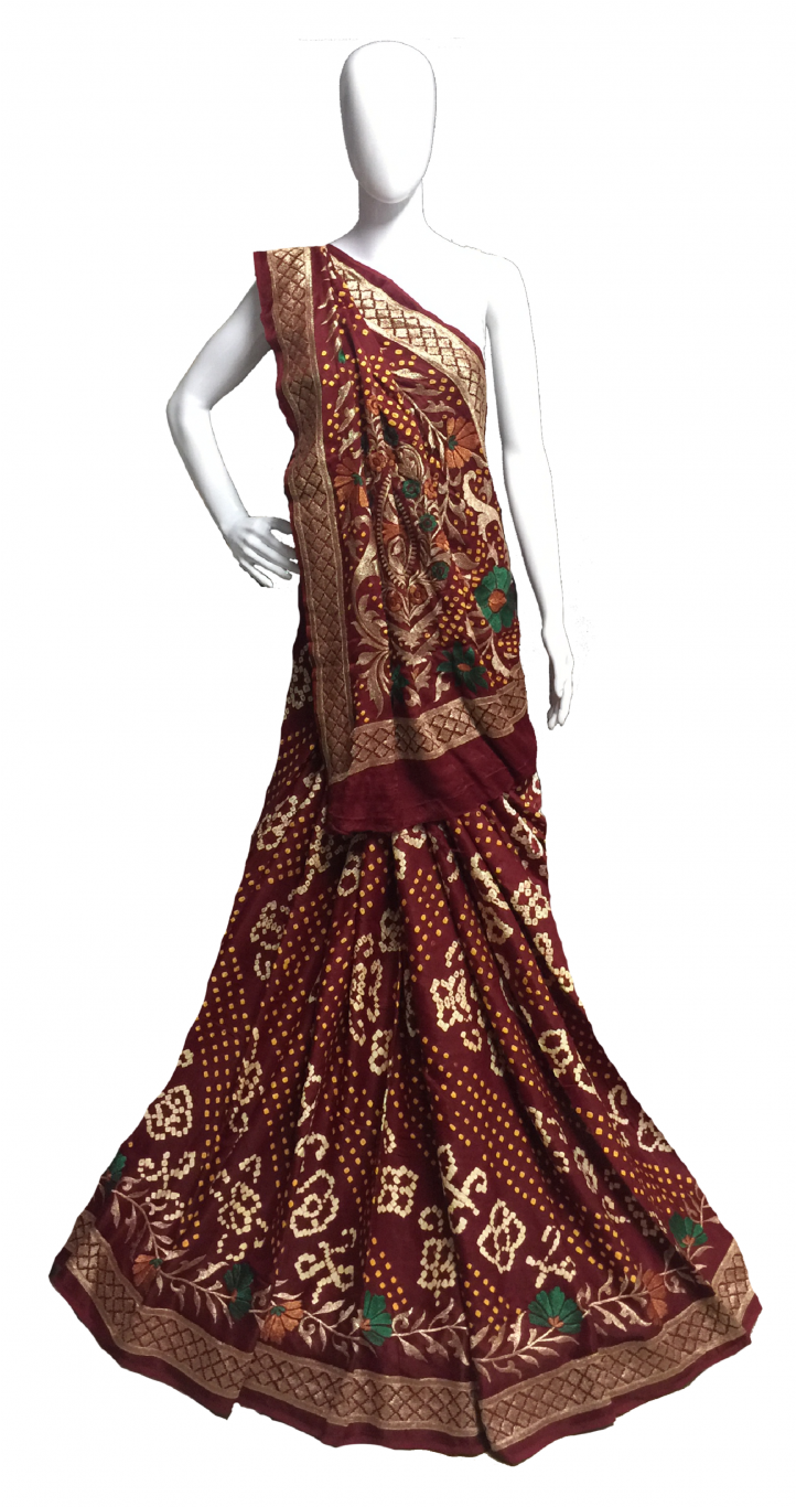 Baronial Gajji Silk Saree - Wedding Dress (1024x1365), Png Download