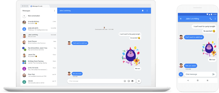 Text From Your Computer - Android Messages Web (743x316), Png Download