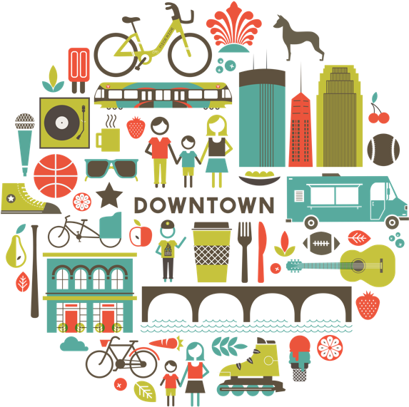 Downtown Mpls Open Streets - Street (600x600), Png Download