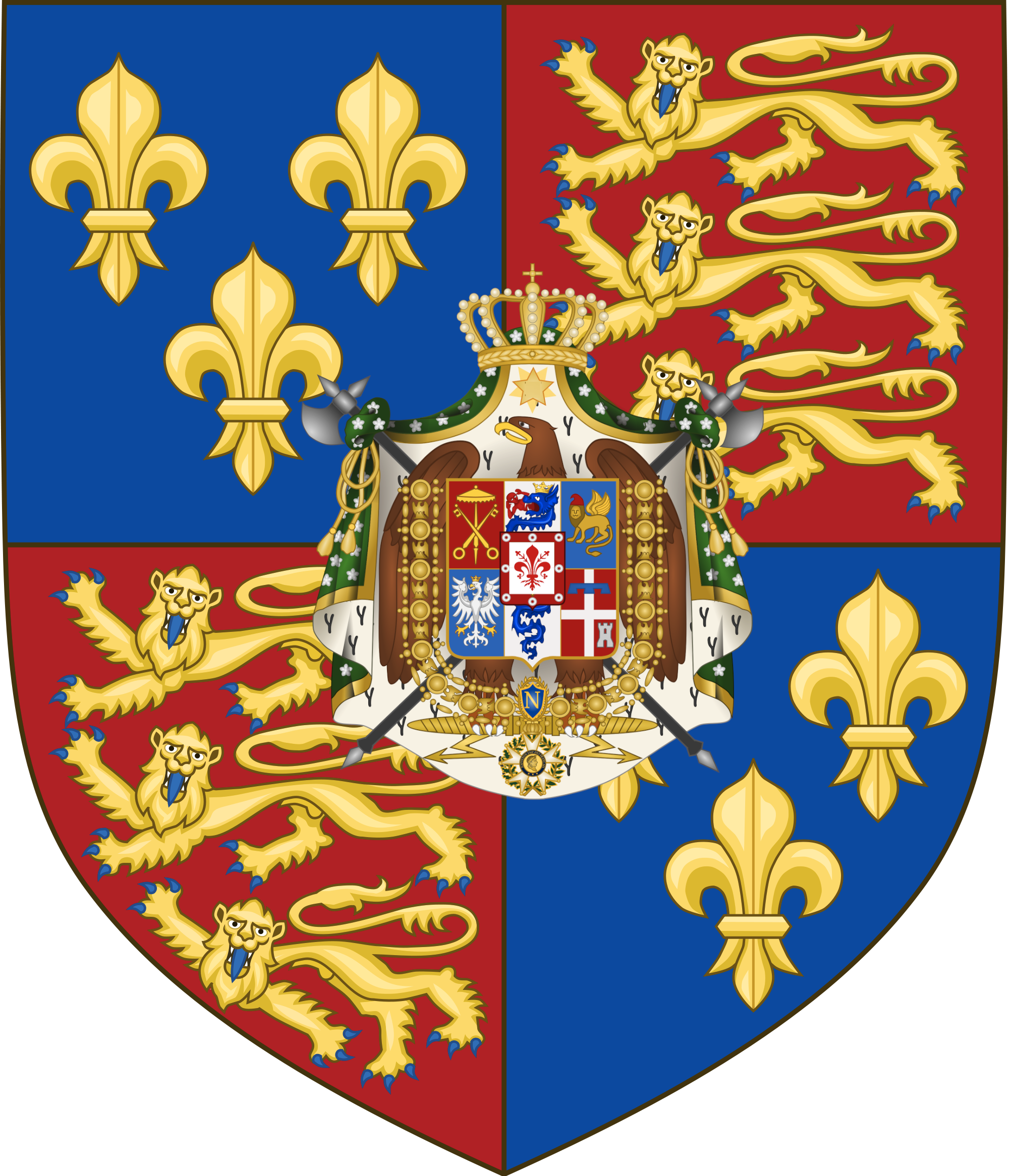 Coat Of Arms Of The United Kingdom Of England, Wales (2000x2332), Png Download