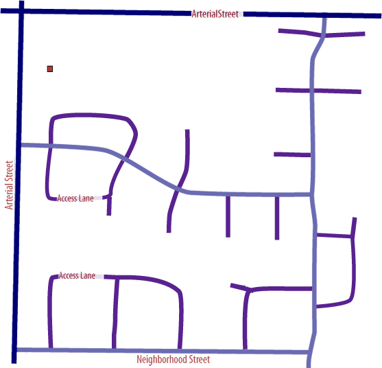 Large-streets - Diagram (557x536), Png Download