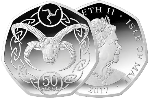 Fifty Pence Manx Loaghtan Decimal Coin In Wallet - 2017 Manx Loaghtan Sheep 50p Cupro Nickel Coin (519x344), Png Download
