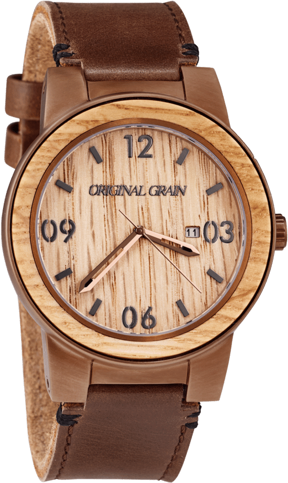 Whiskey Barrel Leather 47mm By Original Grain - New! Original Grain Men's Whiskey Barrel Brushed Espresso (1024x1024), Png Download