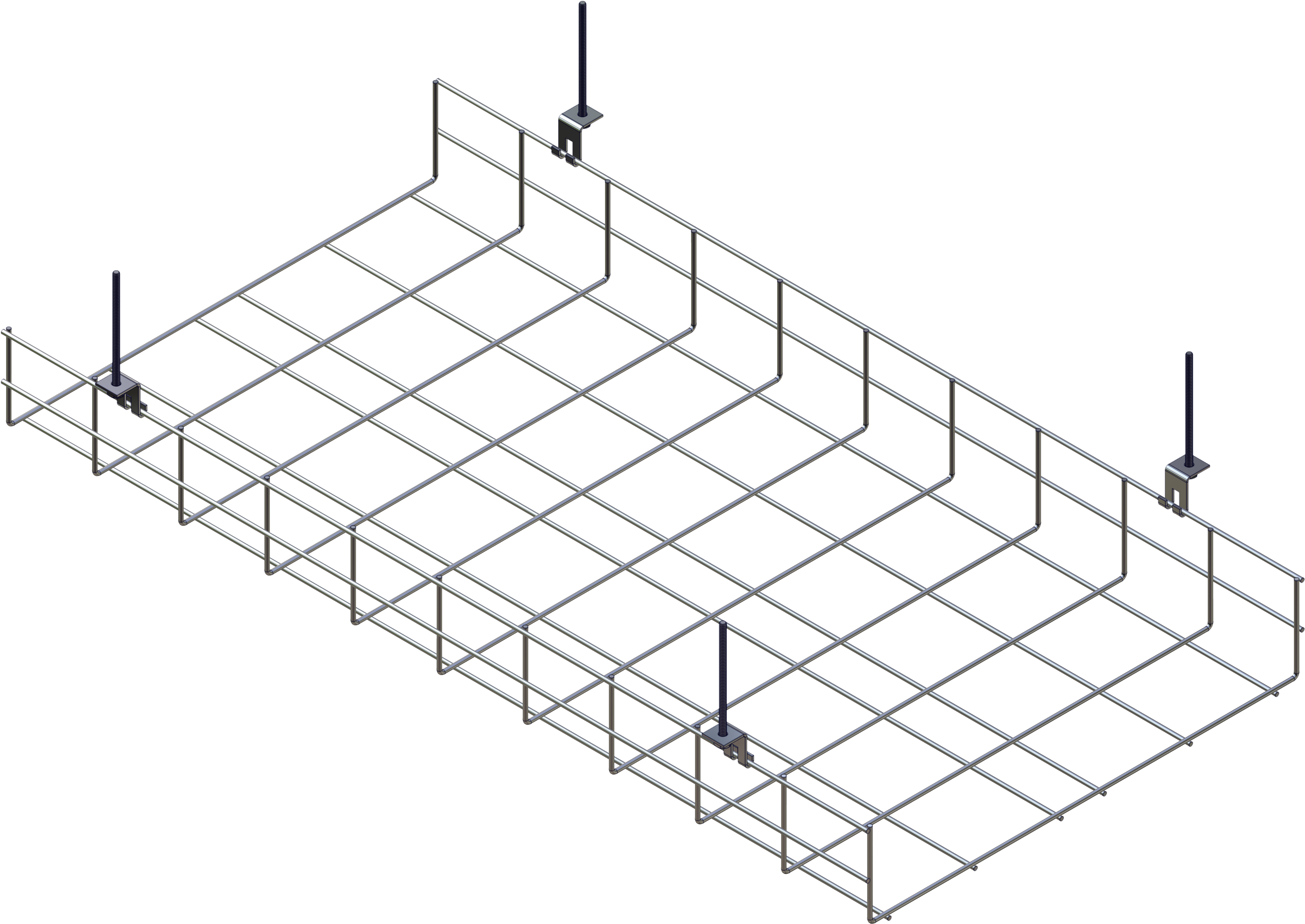 Wire Mesh Cable Trays - Cable Tray (6000x4242), Png Download