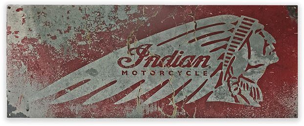 Indian Motorcycle Distressed Steel Sign Red - Shop72 - Indian Logo Round - Indian Motorcycle 1901 (730x730), Png Download
