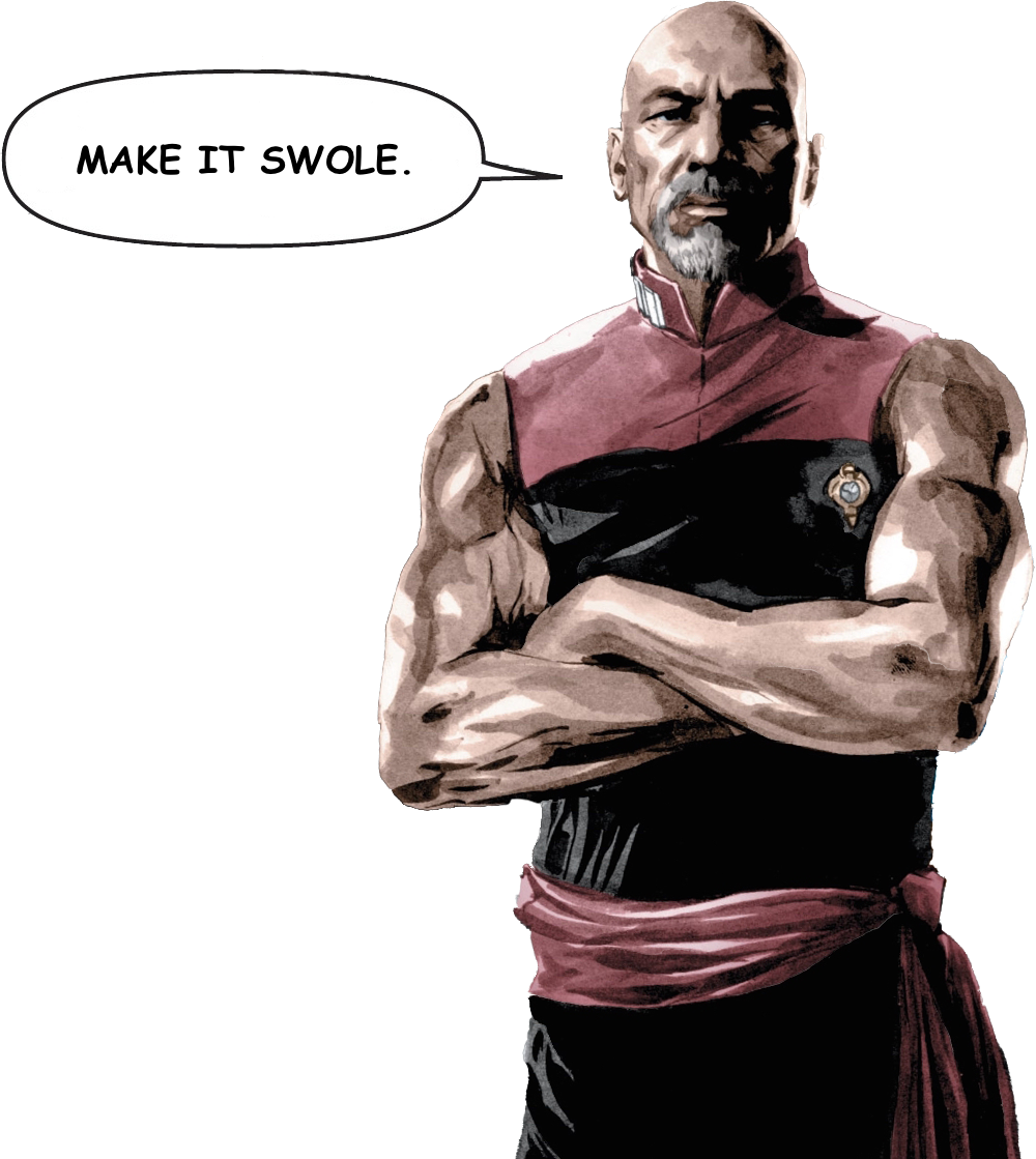 823kib, 1000x1119, Make It Swole Picard - Illustration (1000x1119), Png Download