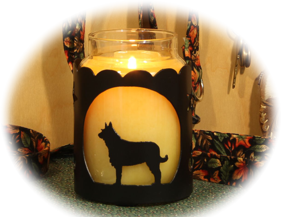 Berger Picard Dog Breed Jar Candle Holder - Silhouette (576x445), Png Download
