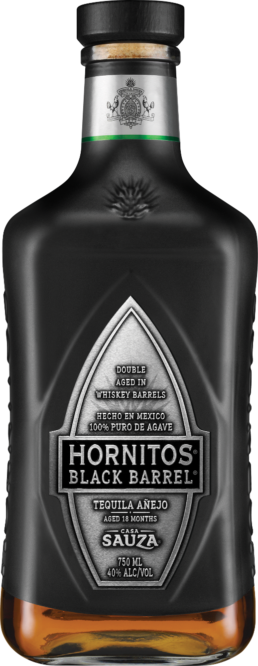 Hornitos Black Barrel Tequila Bottle - Sauza Hornitos Black Barrel Tequila - 750 Ml Bottle (518x1336), Png Download