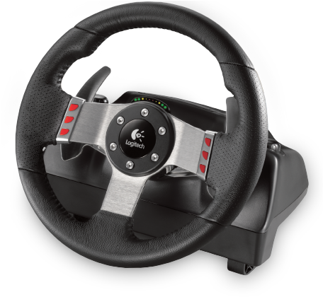 Using The G27 - Logitech G27 Racing Wheel (455x500), Png Download