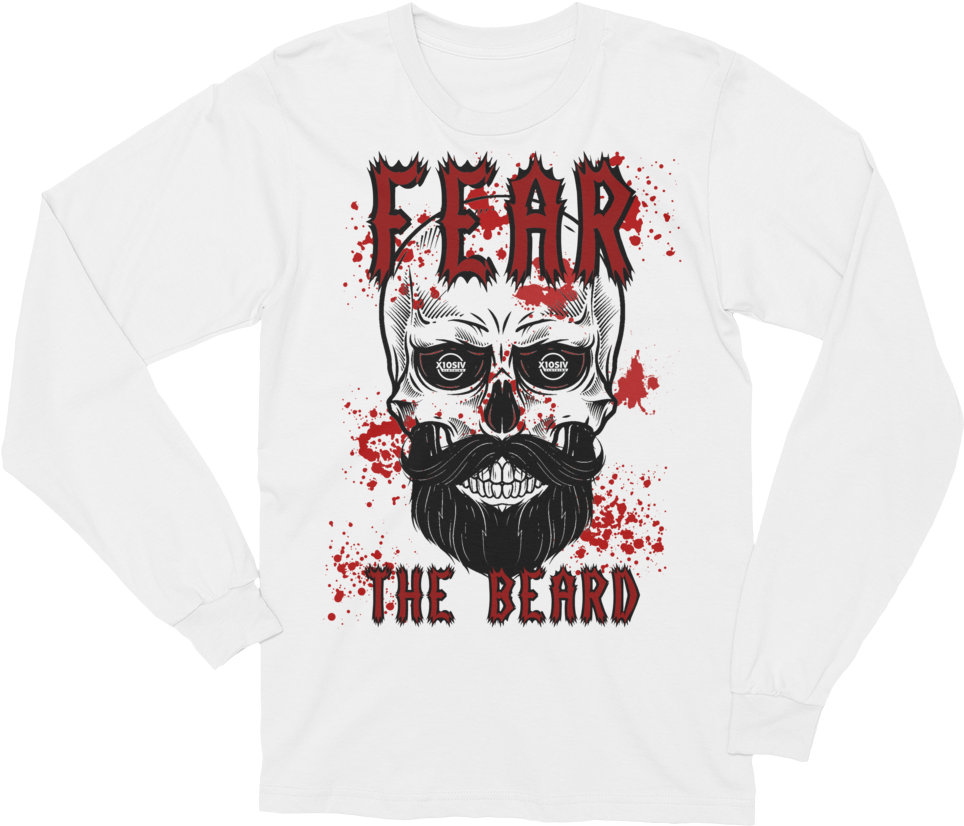 Fear The Beard Men's Long Sleeve T-shirt - Shirt (1000x1000), Png Download