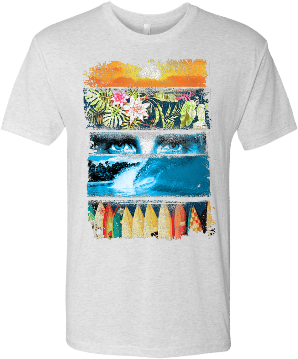 Surfing 'abstract Surfer' Crew Neck T-shirt - T-shirt (1155x1155), Png Download