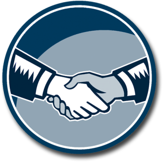 Handshake - Handshake Black White Woodcut Circle (350x349), Png Download
