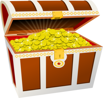 Buried Treasure Download Treasure Map Treasure Hunting - Gold Coin Box Png (358x340), Png Download