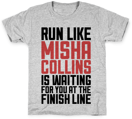 Run Like Misha Collins Is Waiting For You At The Finish - Qb Football Girlfriend Shirt (484x484), Png Download