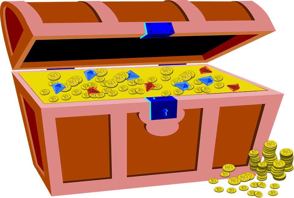 Treasure Box Gold - Treasure Chest Clip Art (960x646), Png Download