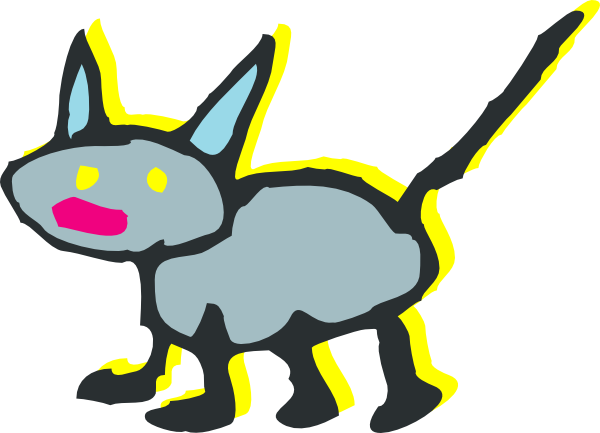 This Free Clipart Png Design Of Gray Cartoon Cat Clipart - Clip Art (600x433), Png Download