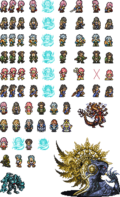 4e729d56 Final Fantasy Xiii Sprites Pixel Pixel - Final Fantasy 14 Sprites (458x746), Png Download