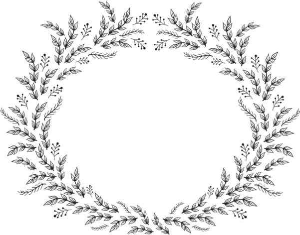 Wreath Of Leaves & Branches Rubber Stamp - Circular Leaf Borders Transparent (600x600), Png Download