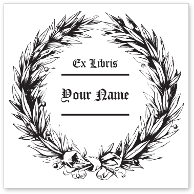 Olive Wreath Bookplate • Ex Libris Your Name • White - Tim Holtz/stampers Anonymous Tim Holtz Red Rubber Stamp (480x480), Png Download