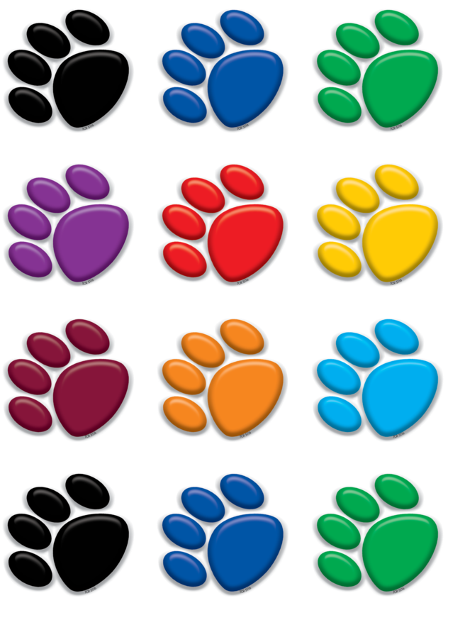 Tcr5116 Colorful Paw Prints Mini Accents Image - Colorful Paw Prints (900x900), Png Download