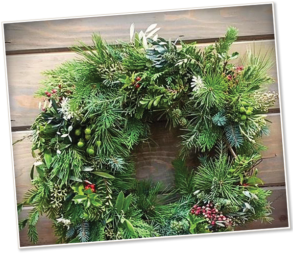 Image Of A Holiday Wreath - High-hand Nursery (600x525), Png Download