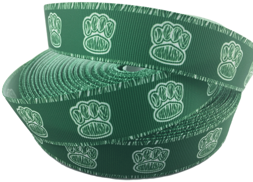 Dark Green Paw Print Grosgrain Ribbons 1" - Belt (500x500), Png Download